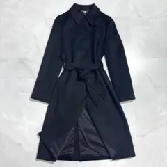 極美品 イネド　カシミア100%　ステンカラーコート　ベルト　ブラック　9号のサムネイル