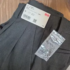 UNIQLO スマートワイドストレートパンツ 丈長め+ ダークグレー M