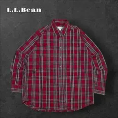 L.L.Bean エルエルビーン ネルシャツタータンチェックレッドフランネル古着