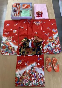 七五三 着物セット 3歳 蝶々柄 アンティーク 昭和 - メルカリ