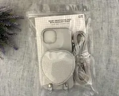 新品　半値　iPhone 15用 ショルダー付きハートスマホケース