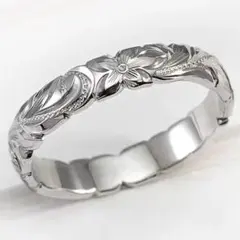 ハワイアンジュエリー シルバー リング 指輪 カービング ピンキー アロハ 11