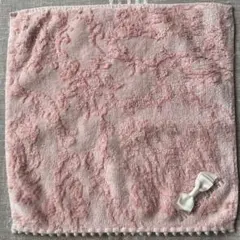 ジルスチュアート　リボン付きタオルハンカチ　ピンク♡小さめサイズ♡