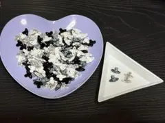 土星デザイン ネイルパーツ 白黒