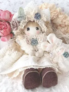 カントリードール♡ハンドメイド♡お人形♡アイボリー♡