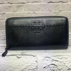 美品✨トリーバーチ マックグロー ラウンドファスナー ジップ 長財布 黒