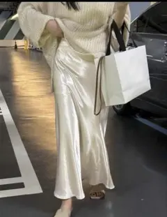 SHEIN シーイン DAZY 女性用サテン調Aラインスカート サテンスカート