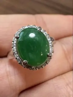 逸品 希少 最高品質 大粒 8.35ct PT900 天然翡翠 ヒスイ リング - メルカリ