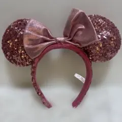 ミニーマウス　ピンク　スパンコール　カチューシャ　東京ディズニーリゾート