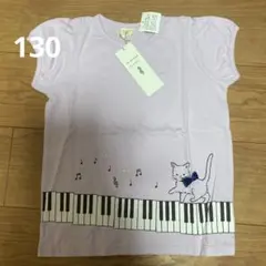 ラポシェビスキュイ 猫ピアノTシャツのサムネイル