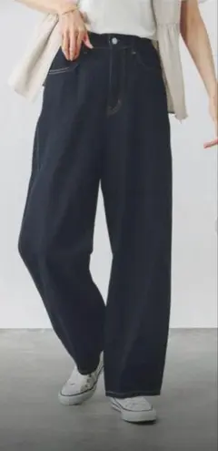 GLOBAL WORK グローバルワーク　GOODデニムバギーパンツ　ネイビーM