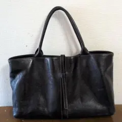 黒 レザー ハンドバッグ