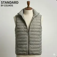 【極暖ダウン90%】軽量 インナーダウン ベスト ライトグレー 着回し抜群 M