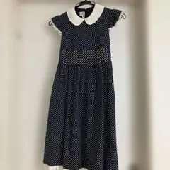 familiar ネイビードットワンピース 140 クリーニング済
