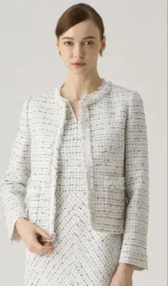 アナイ☆ 【セットアップ対応商品】ラメミックスツイードノーカラー ジャケット