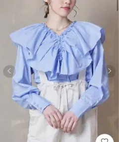 【Lull】新品 ラッフルフリルブラウス ライトブルー