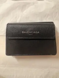 BALENCIAGA ブラックレザー三つ折り財布のサムネイル