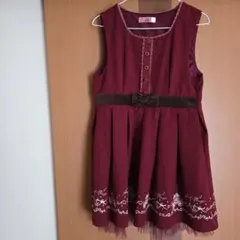 Ank Rouge ワンピース 馬車柄 シンデレラ ボルドー 赤