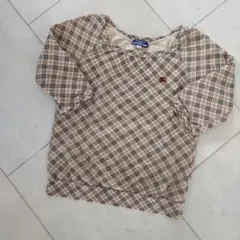 Burberry 半袖Tシャツ ノバチェック ベージュ ロゴ刺繍 Mサイズ