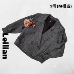 レリアン ♪ ツイードジャケット M ヘリンボーン柄 ウール100% カシミヤ混