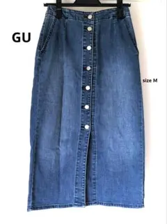 u*1様 GU☆デニムボタンフロントタイトスカート ロング 春夏秋