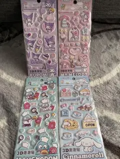 サンリオふっくらマシュマロシール4枚★海外公式品★クロミマイメロシナモハンギョ