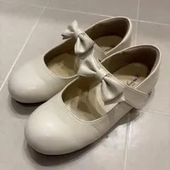 キャサリンコテージ フォーマルシューズ 女の子 ホワイト リボン 23cm