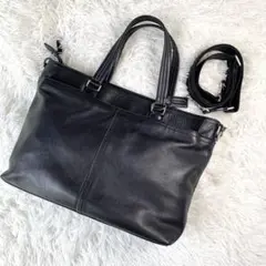 大容量】COACH レキシントン ビジネス トートバッグ A4可 オールレザー