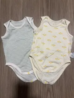 UNIQLO コットンメッシュボディスーツ/ノースリーブ　70サイズ　2枚セット