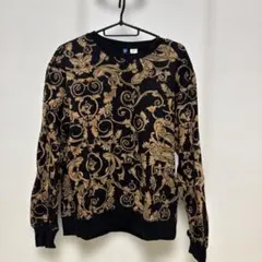 H&M ゴールド装飾柄 トレーナー M