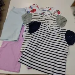 キッズ女の子 130cm まとめ売りハーフパンツ シャツ 5枚セット