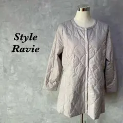 【美品】スタイルラヴィー キルティングジャケット グレー 大きいサイズ 1598