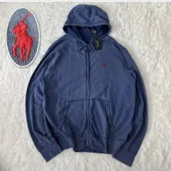 新品 タグ付き✨ポロラルフローレン ジップ パーカー 現行QR ポニー 洗い加工