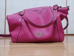COACH ピンク レザー ショルダーバッグ