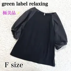 極美品✨グリーンレーベルリラクシング　ソデコンシャスプルオーバー　カットソー　黒