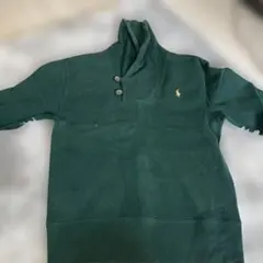 ポロシャツ ダークグリーン ボタン付き