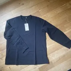 無印良品　乾きやすいブロード長袖ブラウス Lサイズ 黒