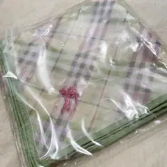 バーバリーチェックBURBERRYハンカチブルー水色ピンク白ホワイト黄色イエロー