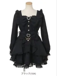 LIZLISA フロントカシュクールBIGリボンセットアップ ブラック