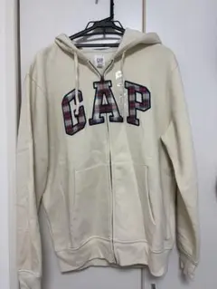 GAP パーカー 白 赤チェック柄 期間限定値下げ中