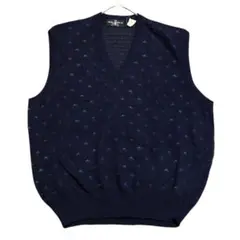 イタリア製 ニットベスト 総柄 アクリル ウール ユーロ古着n88