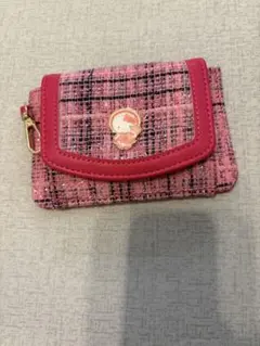 ピンク チェック柄 コインケース