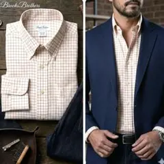 ブルックスブラザーズ ツイルBDシャツ グラフチェック 16.5-33 XL