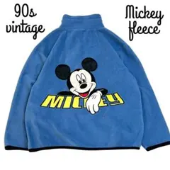 90s vintage ミッキーマウス ディズニー フリース 刺繍 デカロゴ