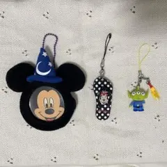 ディズニーランド キーホルダー ミッキー・ミニー・リトルグリーンメン