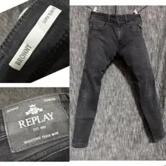定価26400円 REPLA BRONNY パワーストレッチ　スキニーデニム　黒