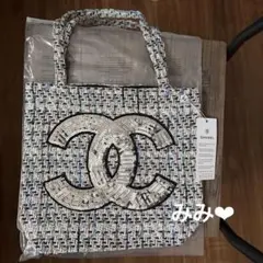 CHANEL スパンコール トートバッグ グレー ノベルティ KG50 - メルカリ