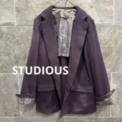 STUDIOUS テーラードジャケット 色あせ　パープル　日本製 S a572のサムネイル