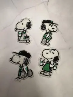 スヌーピー刺繍ワッペン4点セット