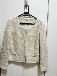ノーカラー ツイードジャケット 入学式に